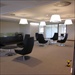 Black Glass Global Knee Tables in Breakout Area