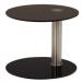 525mm diameter black safety glass  Saint with a stainless steel leg.
