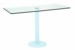1120mm x 500mm Global Elbow Table with white pedestal leg