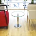 Global Knee Table with Bright Chrome Pedestal