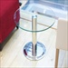 Global Knee Table with Bright Chrome Pedestal
