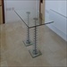 Square based twin chrome spring Dining table