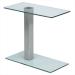 Customised Stainelss Steel saint table, using 600x300mm glass - please call for more information.