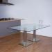1500x900mm toughened glass top with stainless steel legs UV bonded.