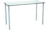 Futureglass, home office desk in chrome with safety glass top of 1120x500mm.