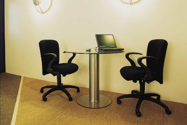 Glass desking suitable for the home office or welcoming poeple to where you work.